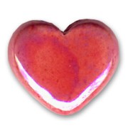 Corazón de cerámica de 11 x 13 mm - Rojo iridiscente x1