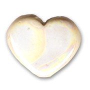 Corazon de cerámica 11x13 mm Crema irisado|raw }}