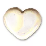 Corazon de cerámica 11x13 mm Crema irisado