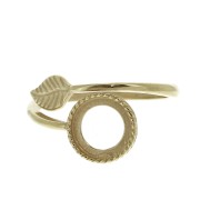 Anillo trabajado ajustable engaste cabuchón fondo plano 8mm Chapado oro 3 micrasx1|raw }}