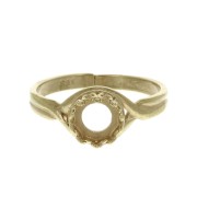 Anillo ajustable engaste corana cabuchón 6 mm - Chapado oro 3 micrasx1