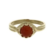 Anillo ajustable engaste corana cabuchón 6 mm - Chapado oro 3 micrasx1