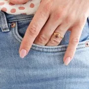 Anillo ajustable engaste corana cabuchón 6 mm - Chapado oro 3 micrasx1