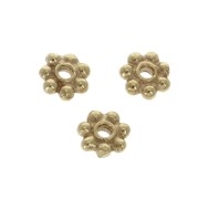 Cuentas arandelas con forma de flor 4 mm - Chapado Oro 3 micras x4