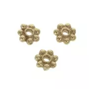 Cuentas arandelas con forma de flor 4 mm - Chapado Oro 3 micras x4