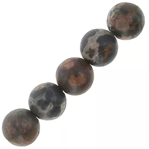 Cuentas redondas de piedra gema 3 mm - Jaspe Leopard x25