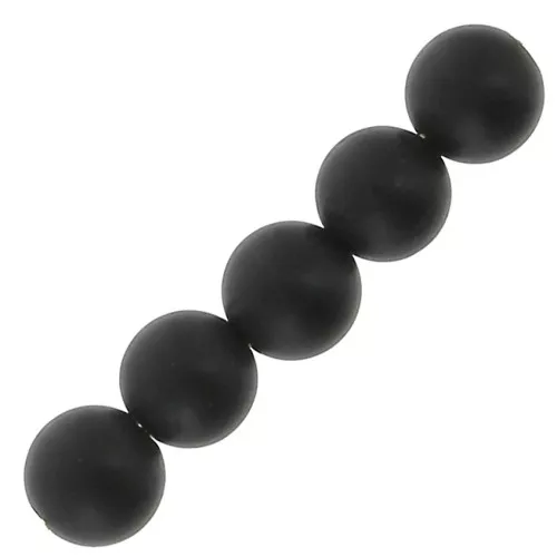 Cuentas redondas 4 mm de piedra gema - Agate Negra Mat x20