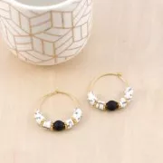 Cuentas redondas 4 mm de piedra gema - Agate Negra Mat x20