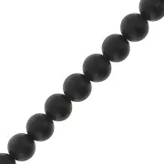 Cuentas redondas de 2 mm de piedras preciosas - Ágata negra Mat x40cm