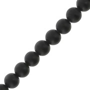 Cuentas redondas de piedras preciosas de 2 mm - Ágata negra Mat x36cm
