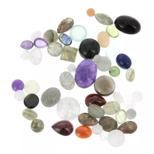 Surtido de cabuchones piedra gema de tamaño pequeño - 3 mm à 10 mm x15g
