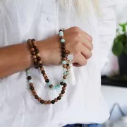 5 juegos de cuentas gurú de 12 mm y 8,7 mm para pulsera Mala tibetana - Azufaifo