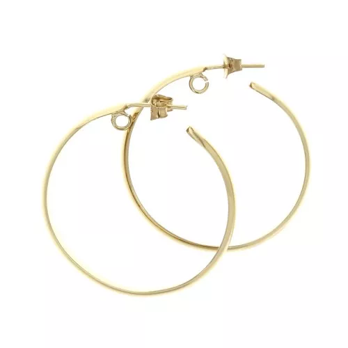 Pendientes de aros - con anilla abierta - 37 mm dorado con oro fino x2