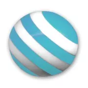 Redonda 14 mm rayada Aqua/Blanco x1