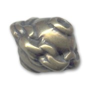 Cuenta metal adorno cadena 10x12 mm bronce x1
