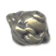 Cuenta metal adorno cadena 10x12 mm bronce x1