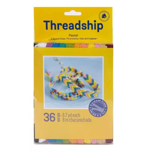 Surtido 36 paquetes de 6 hebras para pulsera brasileña & broderie - Pastel x1