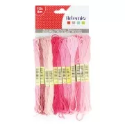 Surtido12 échevettes para pulsera brasileña & broderie - Rosa x1