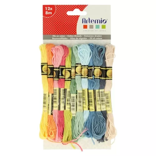 Surtido12 échevettes para pulsera brasileña & broderie - Pastel x1