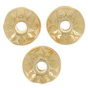 Cuentas redondas aplanadas de zamac étnico 7 mm - Dorado con oro fino x4|raw }}