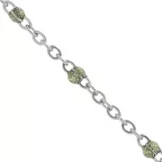 Cadena con cuentas de resina epoxi 2 mm - Acero inoxidable - Dorado de lentejuelas x1m