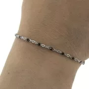 Cadena con cuentas de resina epoxi 2 mm - Acero inoxidable - Negro x1m