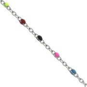Cadena con cuentas de resina epoxi 2 mm - Acero inoxidable - Multicolor flashy x1m|raw }}