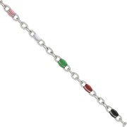 Cadena con cuentas de resina epoxi 2 mm - Acero inoxidable - Multicolor x1m|raw }}