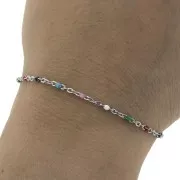 Cadena con cuentas de resina epoxi 2 mm - Acero inoxidable - Multicolor x1m