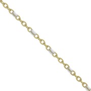 Cadena con cuentas de resina epoxi 2 mm - Acero inoxidable Dorado - Blanco x1m|raw }}