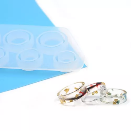 Molde de silicona para hacer 8 anillas de resina x1