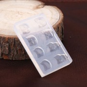 Molde de solicono para resina estampado Mini cabeza de gato 52x32.5x6 mm x1