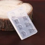 Molde de solicono para resina estampado Mini cabeza de gato 52x32.5x6 mm x1