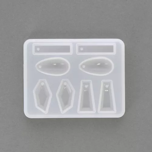 Molde de silicono para hacer mini colgantes de resina 68.5x53x7 mm x1