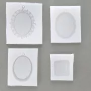 Set de 4 moldes silicono para hacer colgantes trabajados de resina