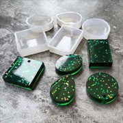 Set de 5 moldes silicono para hacer colgantes geométricas de resina