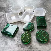 Set de 5 moldes silicono para hacer colgantes geométricas de resina