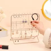 Organizador de joyas 20x21 cm de metal - Dorado rosa x1