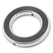 Aro hueco CCB 40 mm rodiado/Negro x1