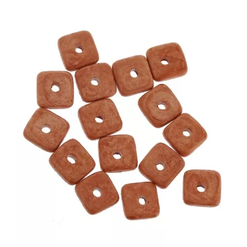 Arandelas Heishi de cerámica 6.3 mm - Naranja Corail mat x20