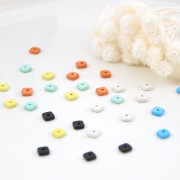 Arandelas Heishi de cerámica 6.3 mm -Negro mat x20