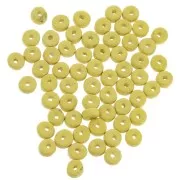 Cuentas arandalas Heishi de cerámica 5.3x2.5 mm - Amarillo lima mate x30