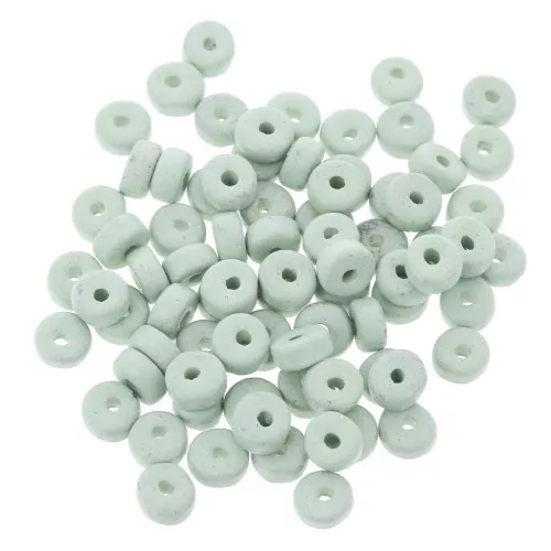 Cuentas arandalas Heishi cerámica rondelles 5.3x2.5 mm - Turquesa Verde estera x30
