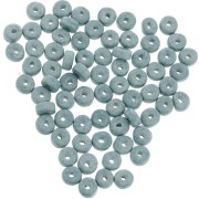 Arandelas Heishi de cerámica 5.3x2.5 mm - Azul gris mat x30|raw }}