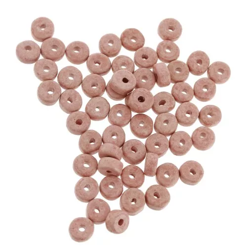 Cuentas arandalas Heishi cerámica rondelles 5.3x2.5 mm - Rosa viejo mate x30