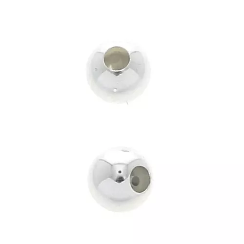 Cuenta pasante stopper bead 4 mm con un agujero de 0.6 mm de Plata 925 x4