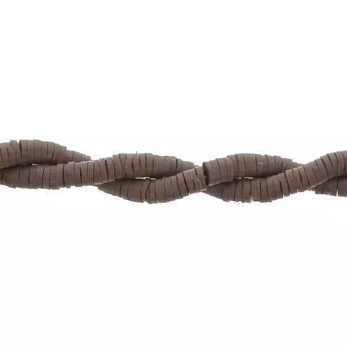 Cuentas arandalas Heishi 4x1 mm Marrón oscuro x39 cm