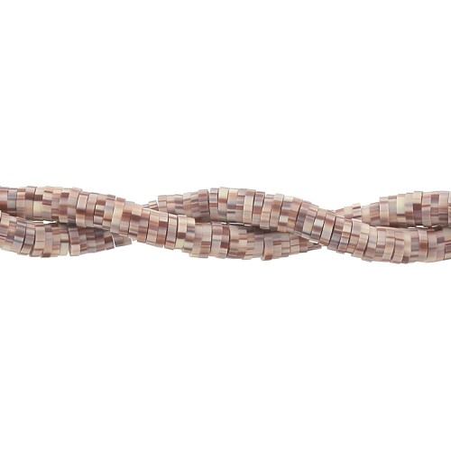 Cuentas arandalas Heishi 5x1 mm Multi Marrón claro x39 cm