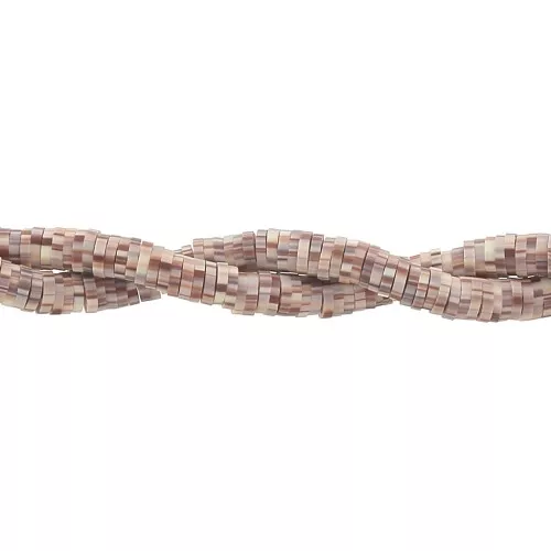 Cuentas arandalas Heishi 5x1 mm Multi Marrón claro x39 cm