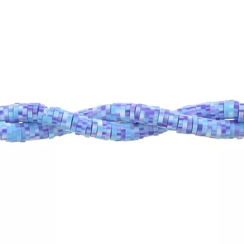 Cuentas arandalas Heishi 5x1 mm Multi Azul claro x39 cm